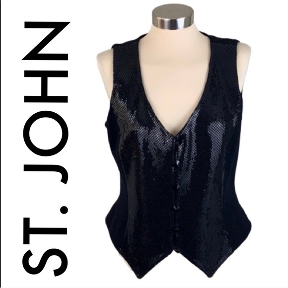 St. John Jackets & Blazers - 👑 ST. JOHN SEQUIN VEST 💯AUTHENTIC